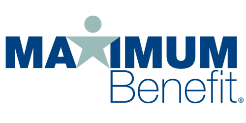 a blue and white logo for maximum benefit .