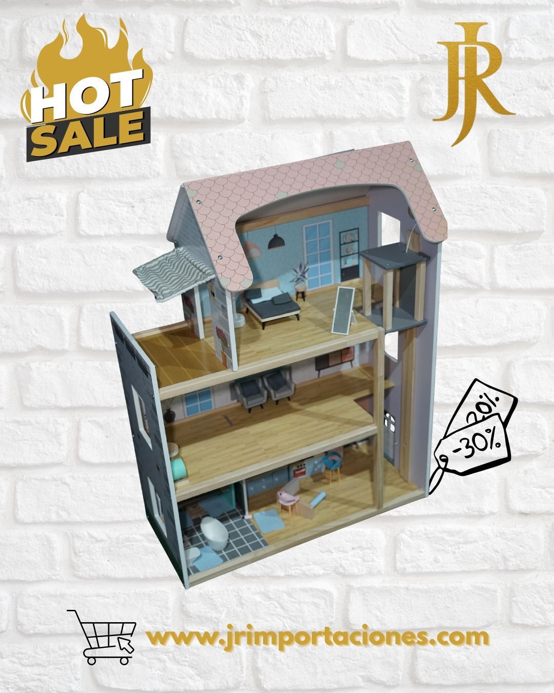 Casa de Muñecas Deluxe 3 Pisos