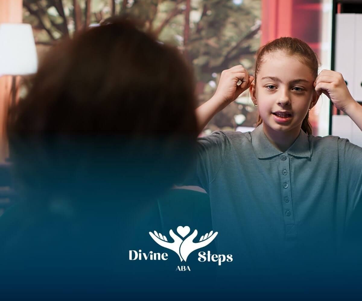 Autistic girl gesturing while speaking, showing social communication differences & impulsive speech