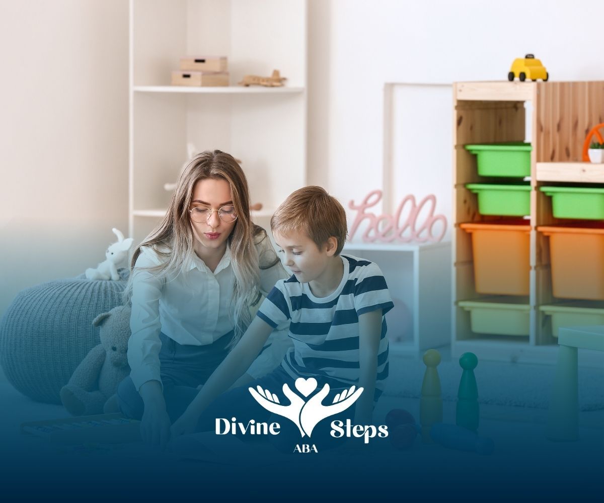 Aba therapist with their student