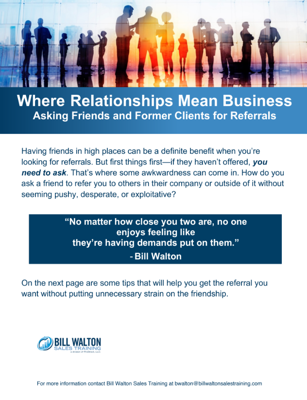 How to ask friends for a referral.