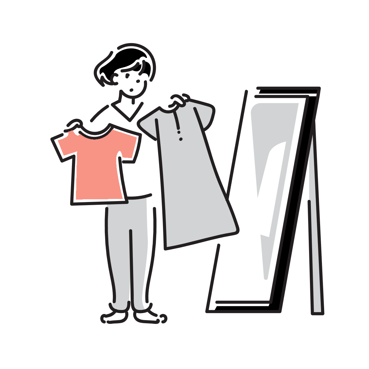 Woman picking clothes