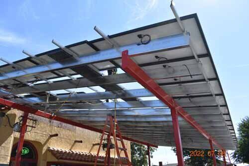 underside of solar panels