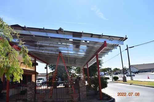 solar panel covered walkway