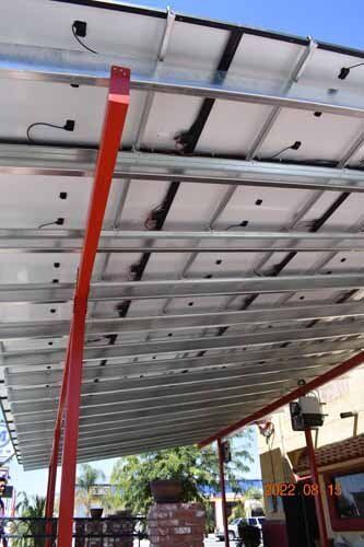 underside of solar panels