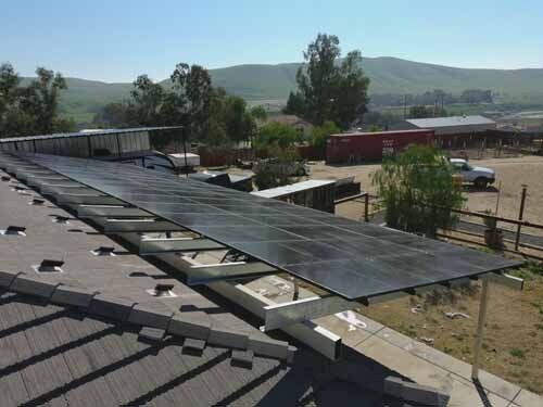 suspended solar panels