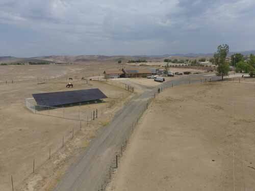 aerial view of solar panels