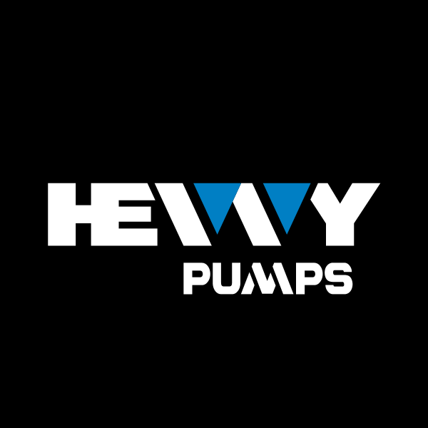 Heavy pumps logo on a black background