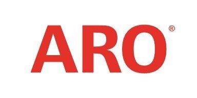 The aro logo is red on a white background.