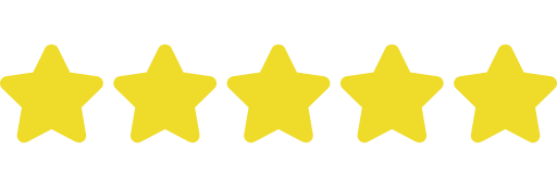 Cinq étoiles jaunes alignées, indiquant une note élevée ou une excellente qualité.