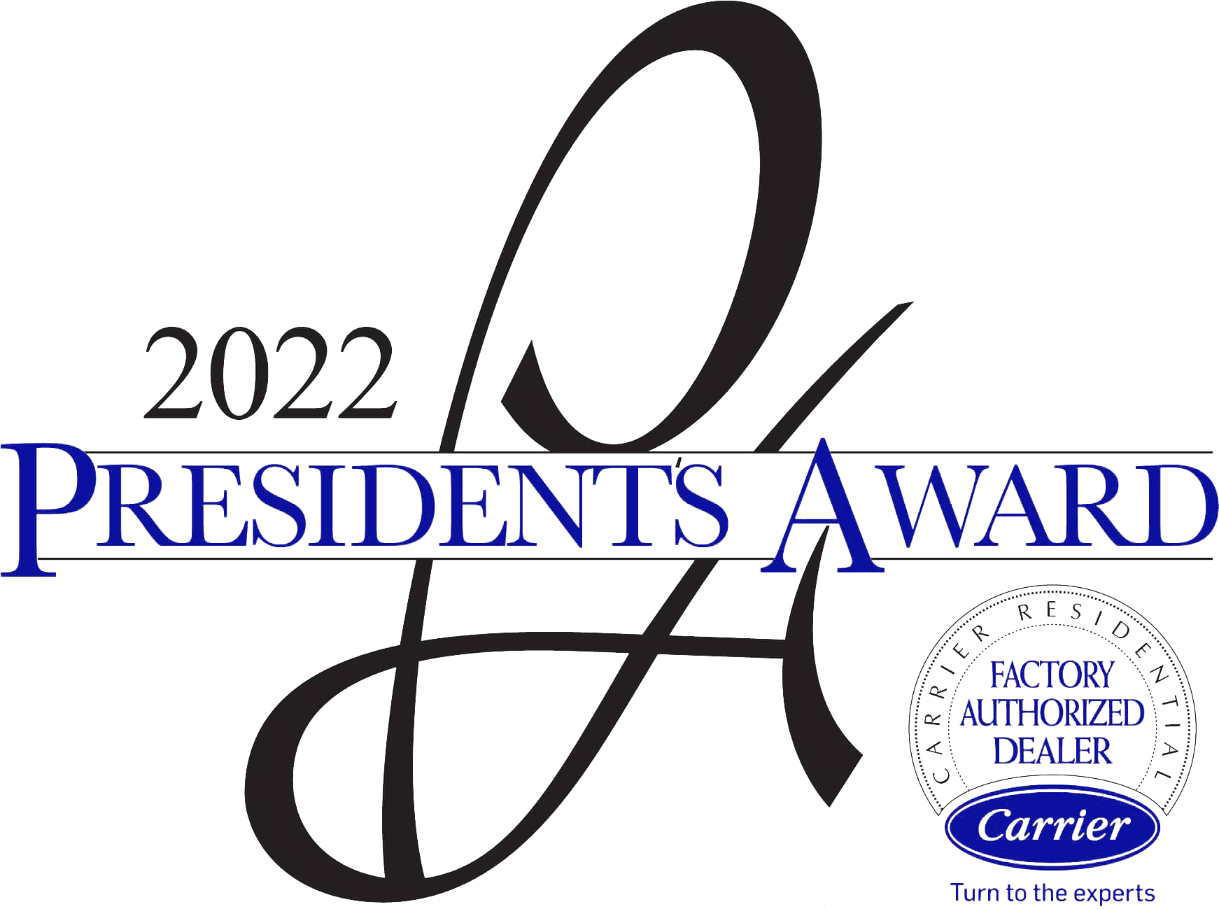A logo for the 2022 presidents award