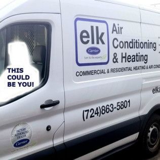 A white van for elk air conditioning and heating