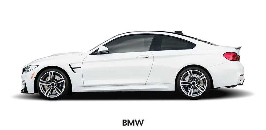 Side view of white BMW car | European Plus
