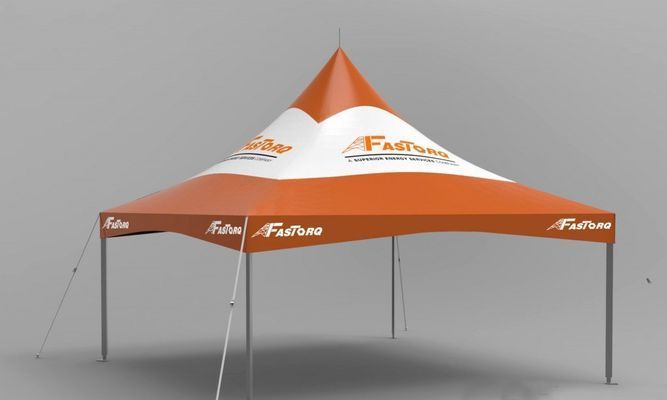 Orange and white canopy tent