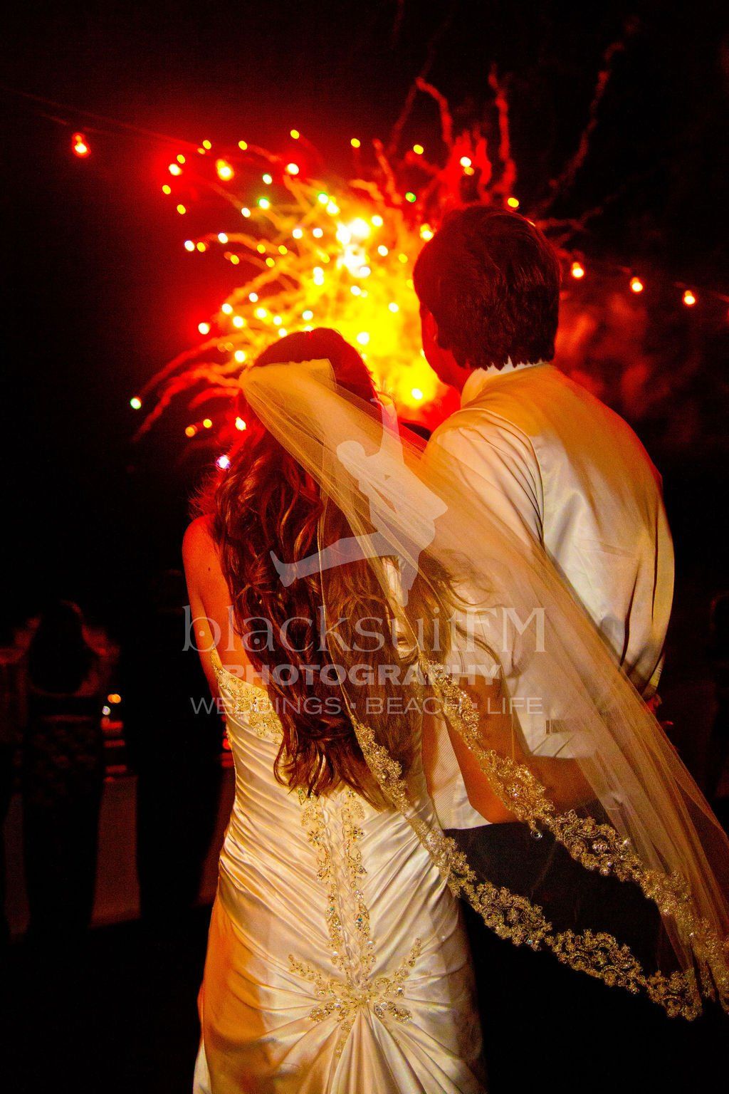Bride And Groom Watching The Fireworks — Ft. Walton Beach, FL — Blacksuit FM Photography & Design