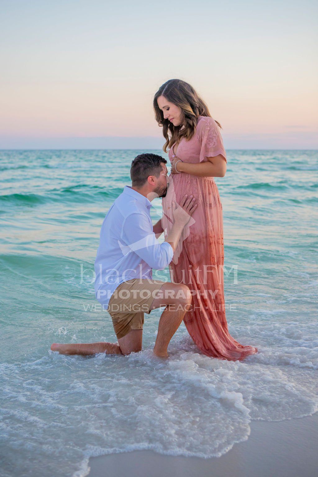 Husband Kissing Her Wife's Tummy — Ft. Walton Beach, FL — Blacksuit FM Photography & Design