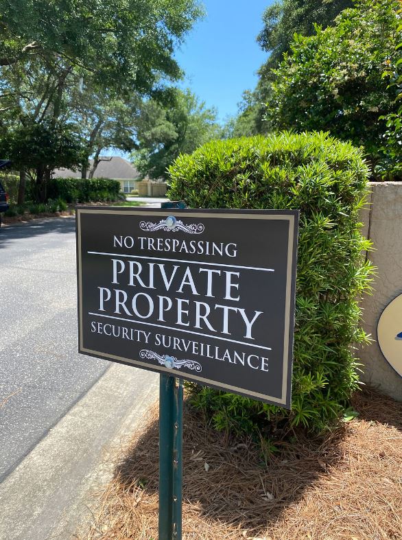 Private Property Signage — Ft. Walton Beach, FL — Blacksuit FM