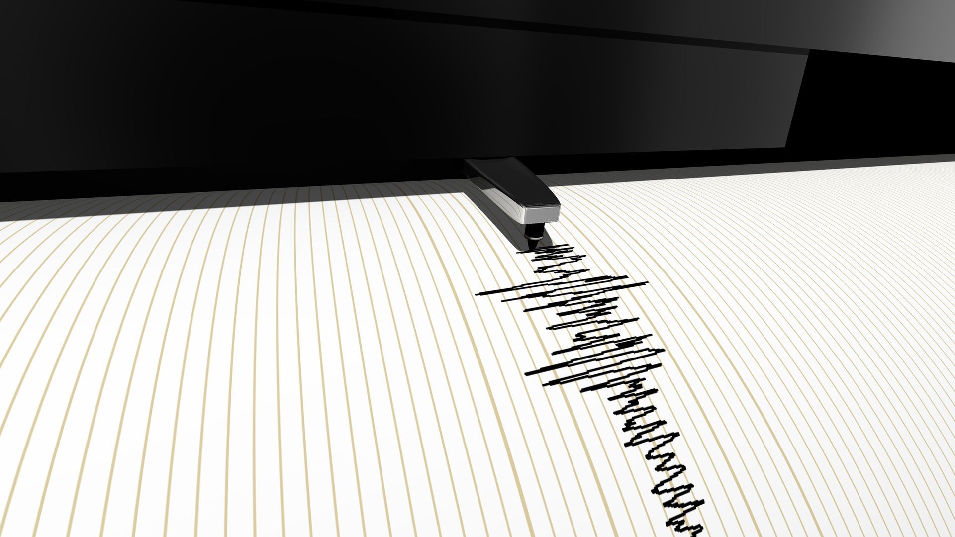 A drawing of an earthquake on a piece of paper