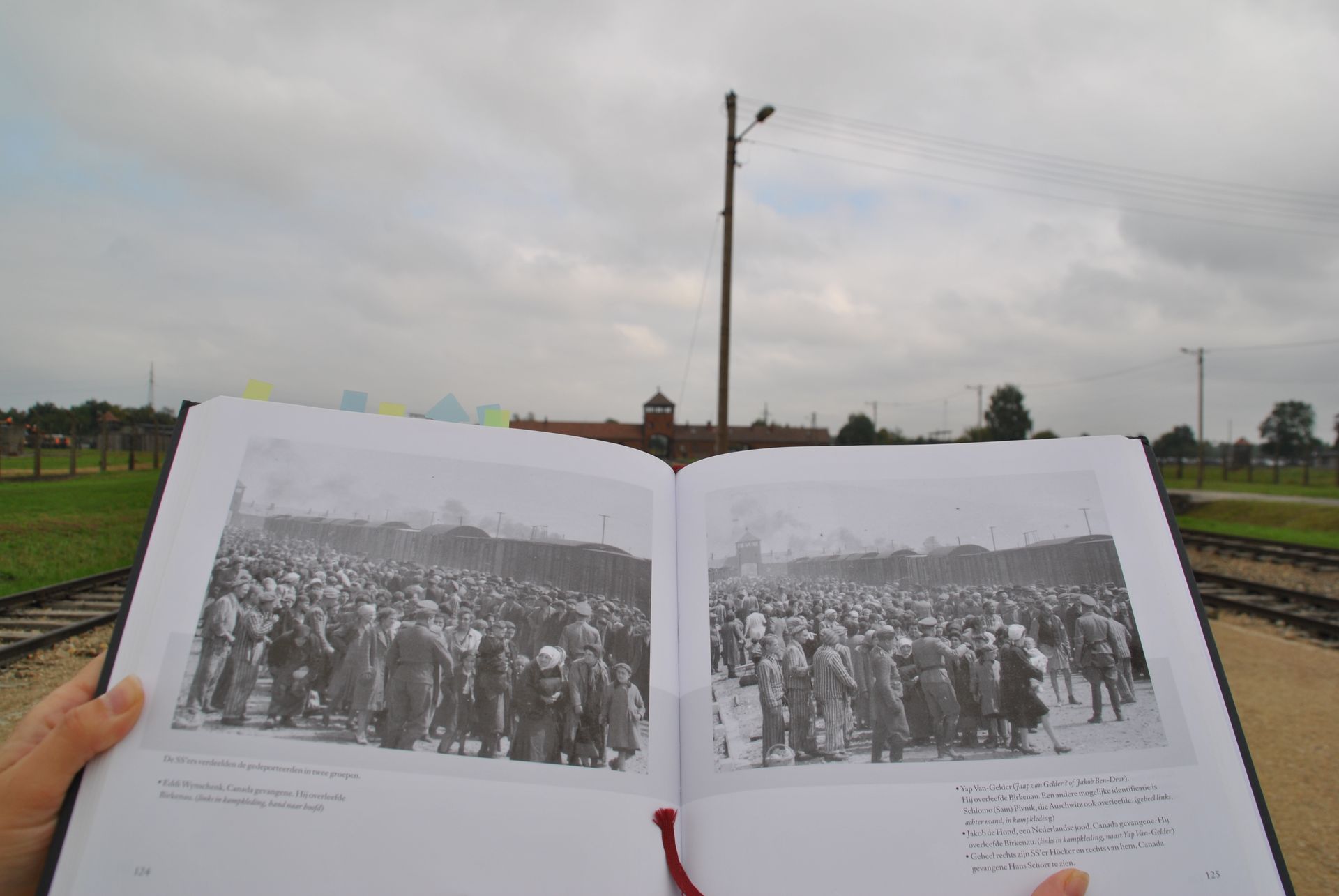 At the ramp of Auschwitz-Birkenau.