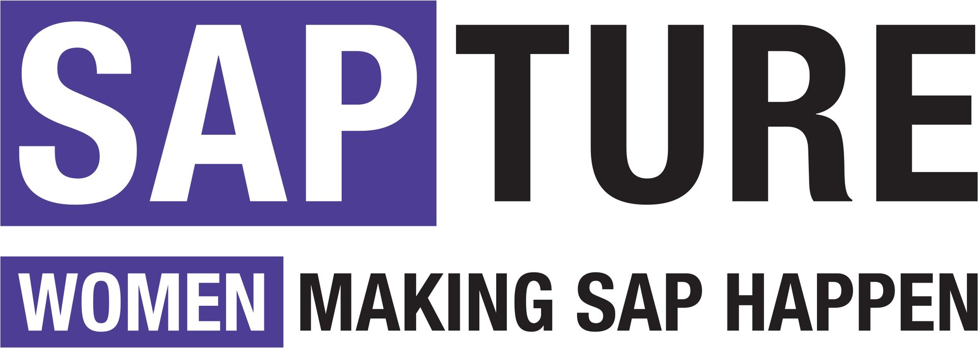 A logo for sapture women making sap happen