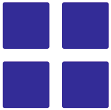 Four blue squares arranged in a 2x2 grid.