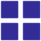 Four blue squares arranged in a 2x2 grid.