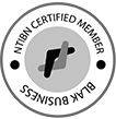 A black and white logo for a ntibn certified member black business.
