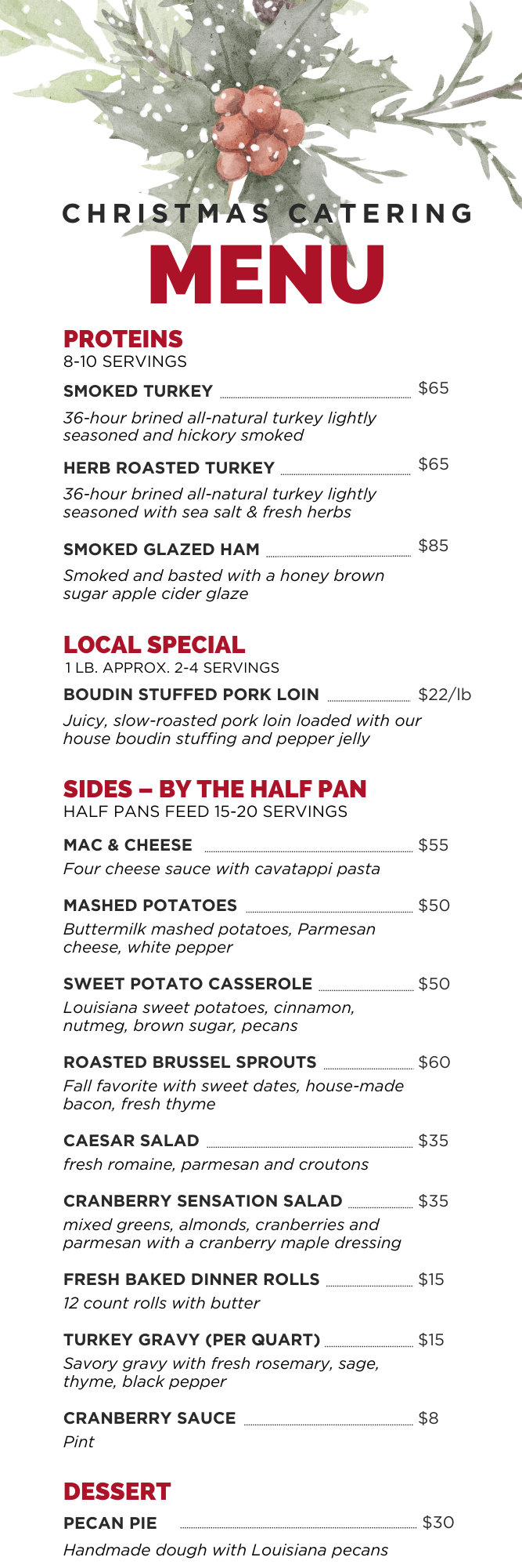 Holiday catering at BRQ