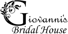 Logo for Giovanni's Bridal House, features an ornate "G" and cursive text.