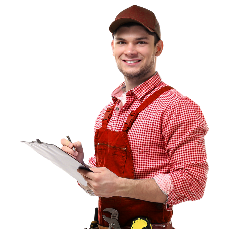 plumber with checklist
