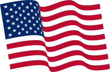 American flag waving, stars and stripes pattern.