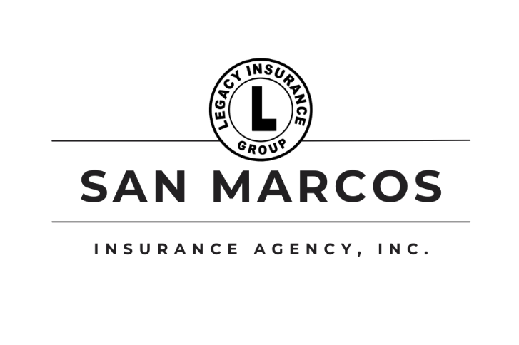 Logo for San Marcos Insurance Agency, Inc. with a circle containing the letter