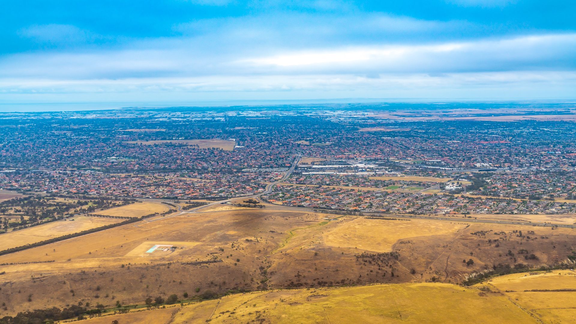 Ariel view of Melbourne's Western Suburbs