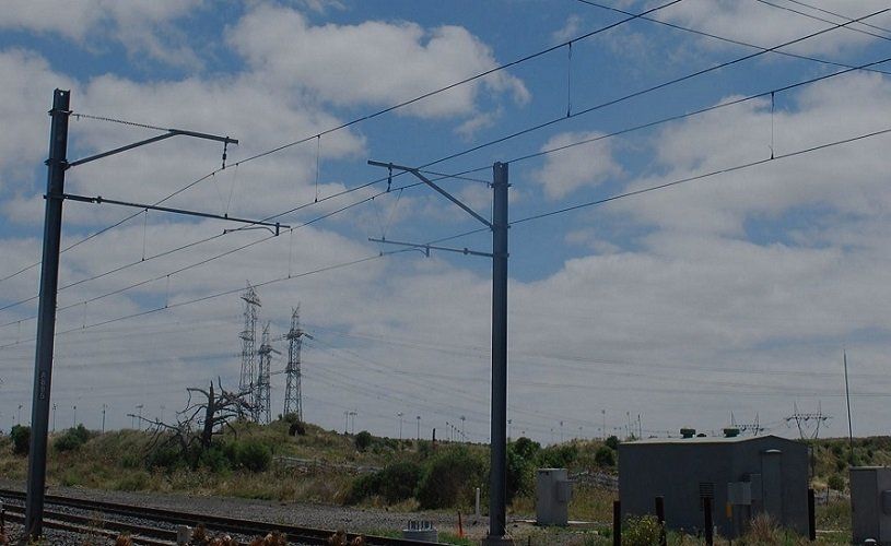Overhead powerlines at Sunbury train station