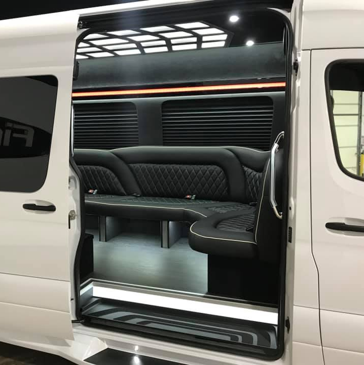 interior of limo style sprinter