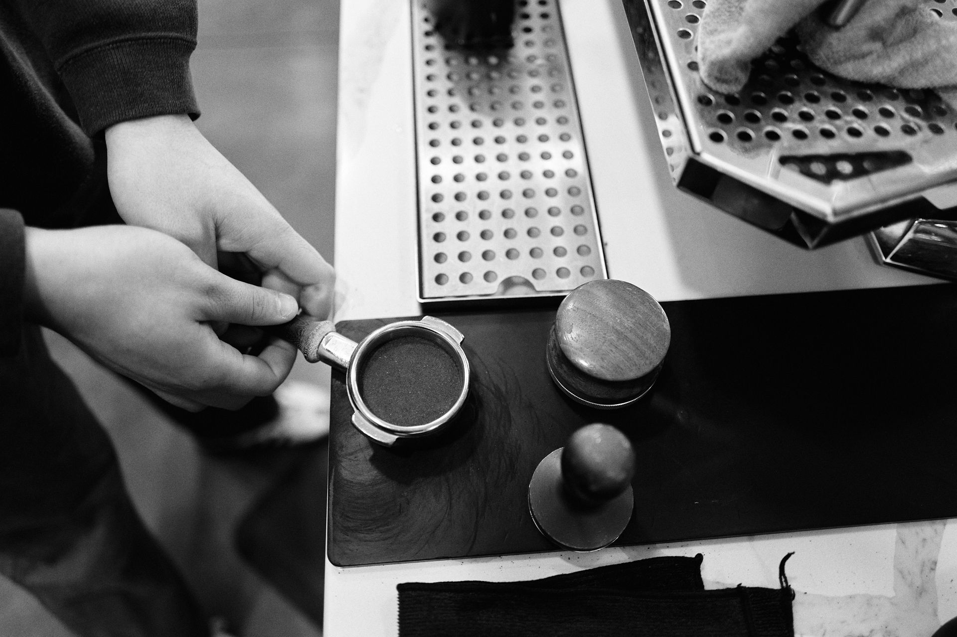 Barista Making Espresso. Visit Three Story Coffee in Jefferson City, MO for Tasty Coffee & Espresso!