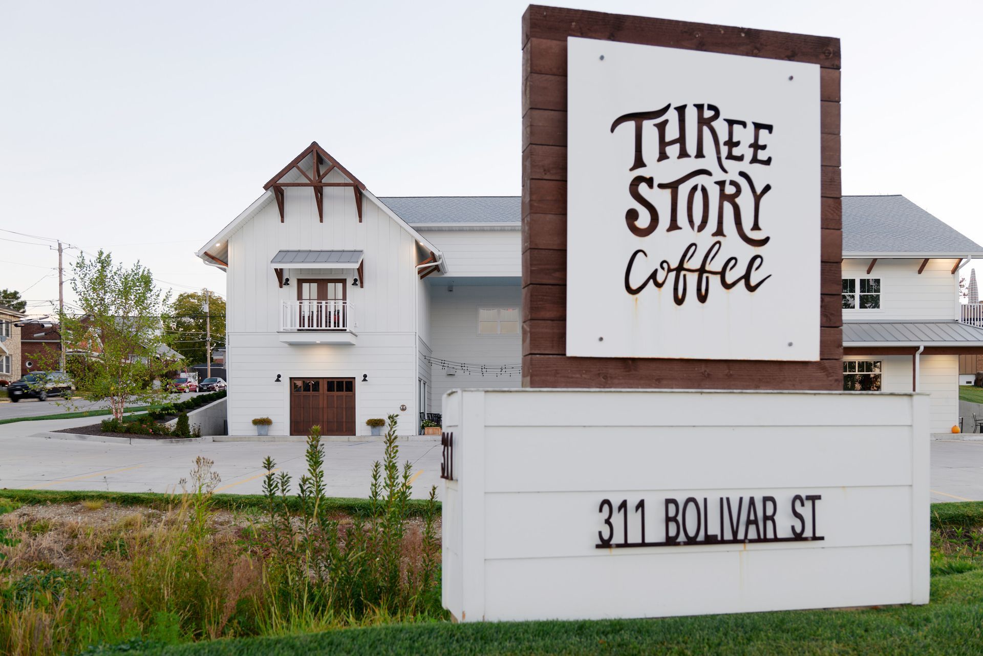 Front of Three Story Coffee on 311 Bolivar St in Mid-Missouri.