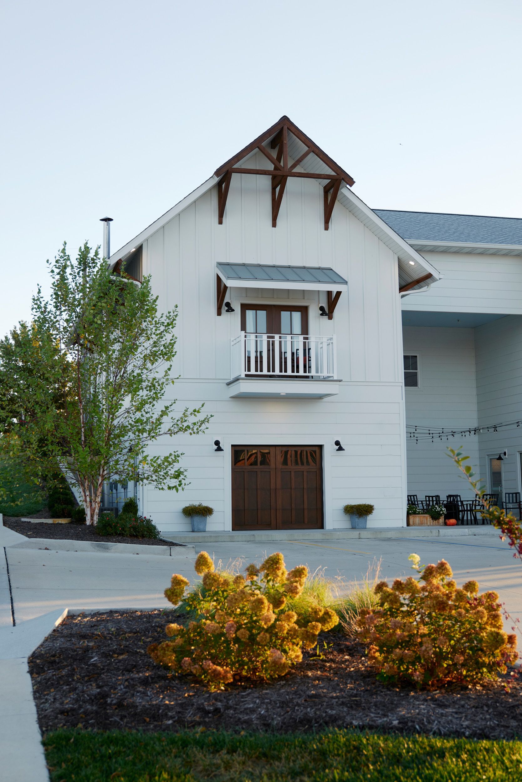 Double-Door Entrance & Balcony of Three Story Coffee's Vacation Rental in Jefferson City, MO.