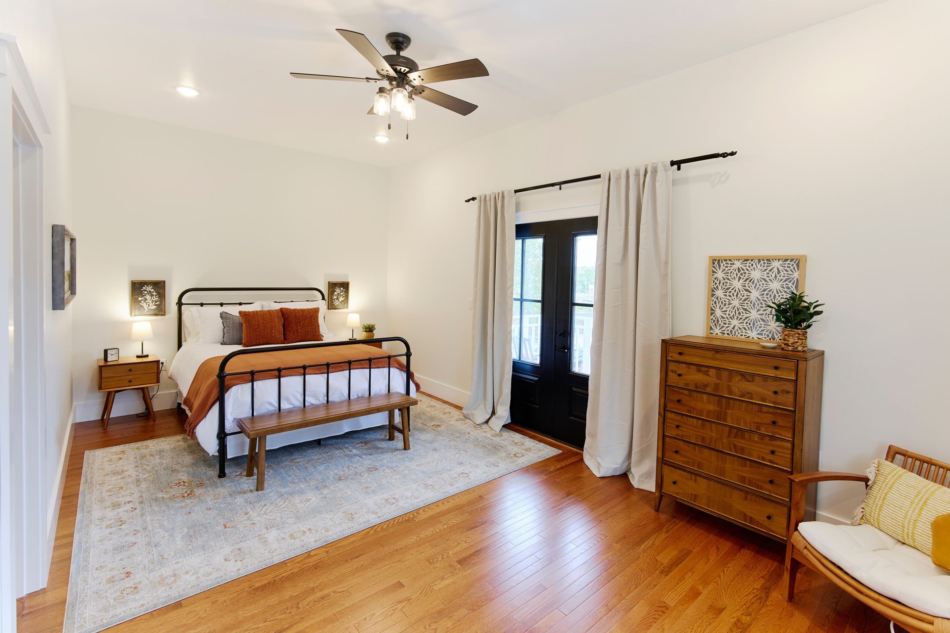 Full View of Bedroom From Three Story Coffee's Vacation Rental in Jefferson City, MO.
