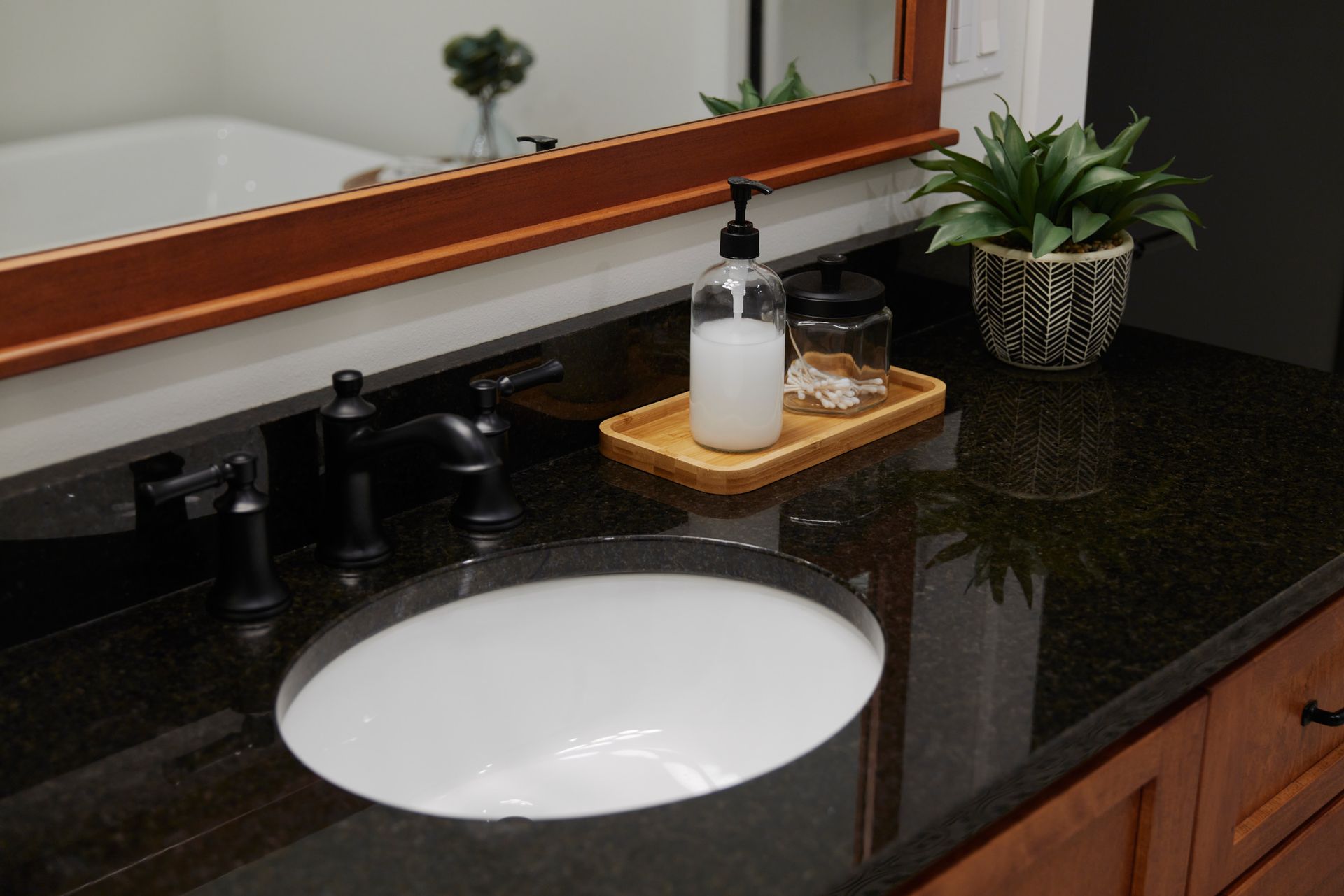 Bathroom Sink to Three Story Coffee's Vacation Rental in Jefferson City, MO.