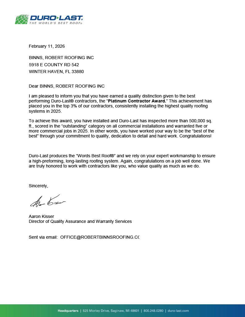 2026 Duro last letter