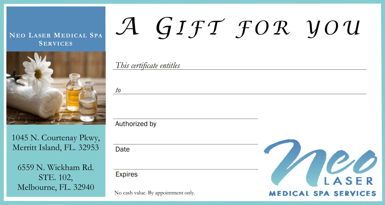 Gift Certificate — Merritt Island, FL — Neo Laser Medical Spa