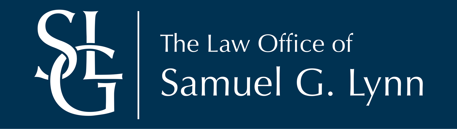 A blue and white logo for sgl injury law