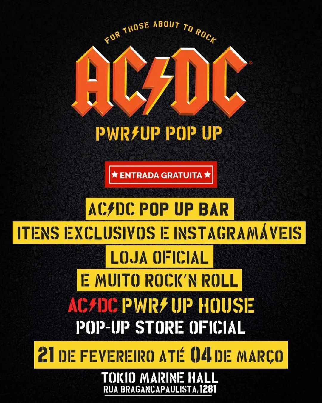AC/DC inaugura pop-up store oficial em São Paulo durante passagem da “Power Up Tour”