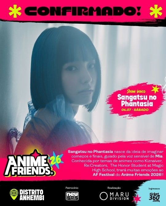 Sangatsu no Phantasia estreia no Anime Friends 2026 e abre sábado do AF Festival com atmosfera melan