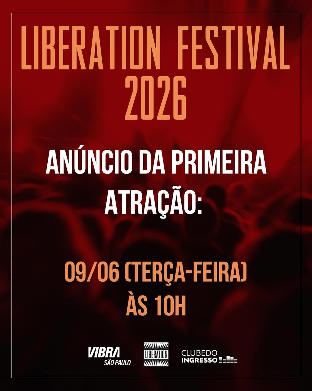 Liberation Festival 2026 inicia anúncio de atrações e revela primeira banda nesta terça-feira