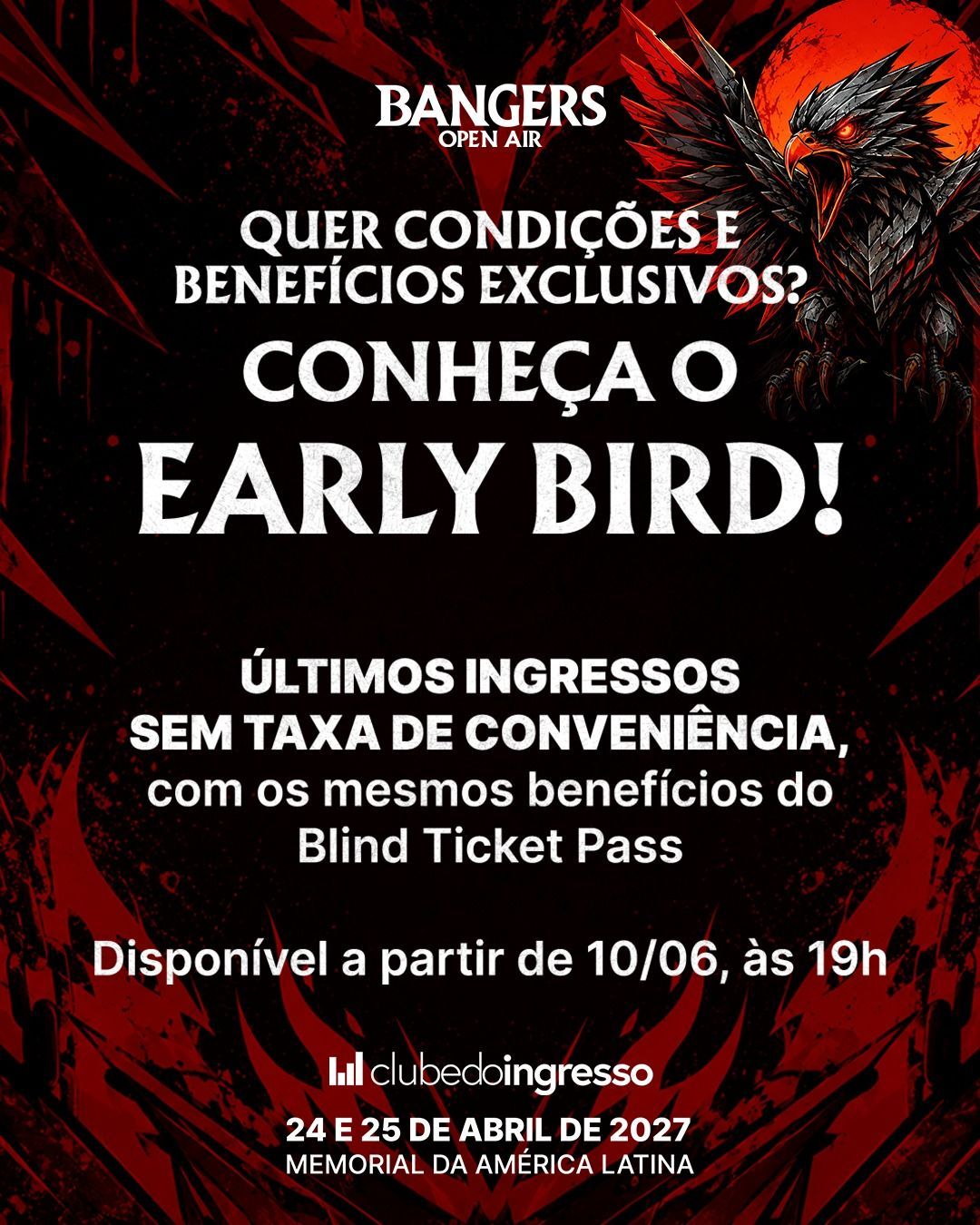 Bangers Open Air 2027 anuncia Early Bird com benefícios exclusivos após esgotar lote promocional
