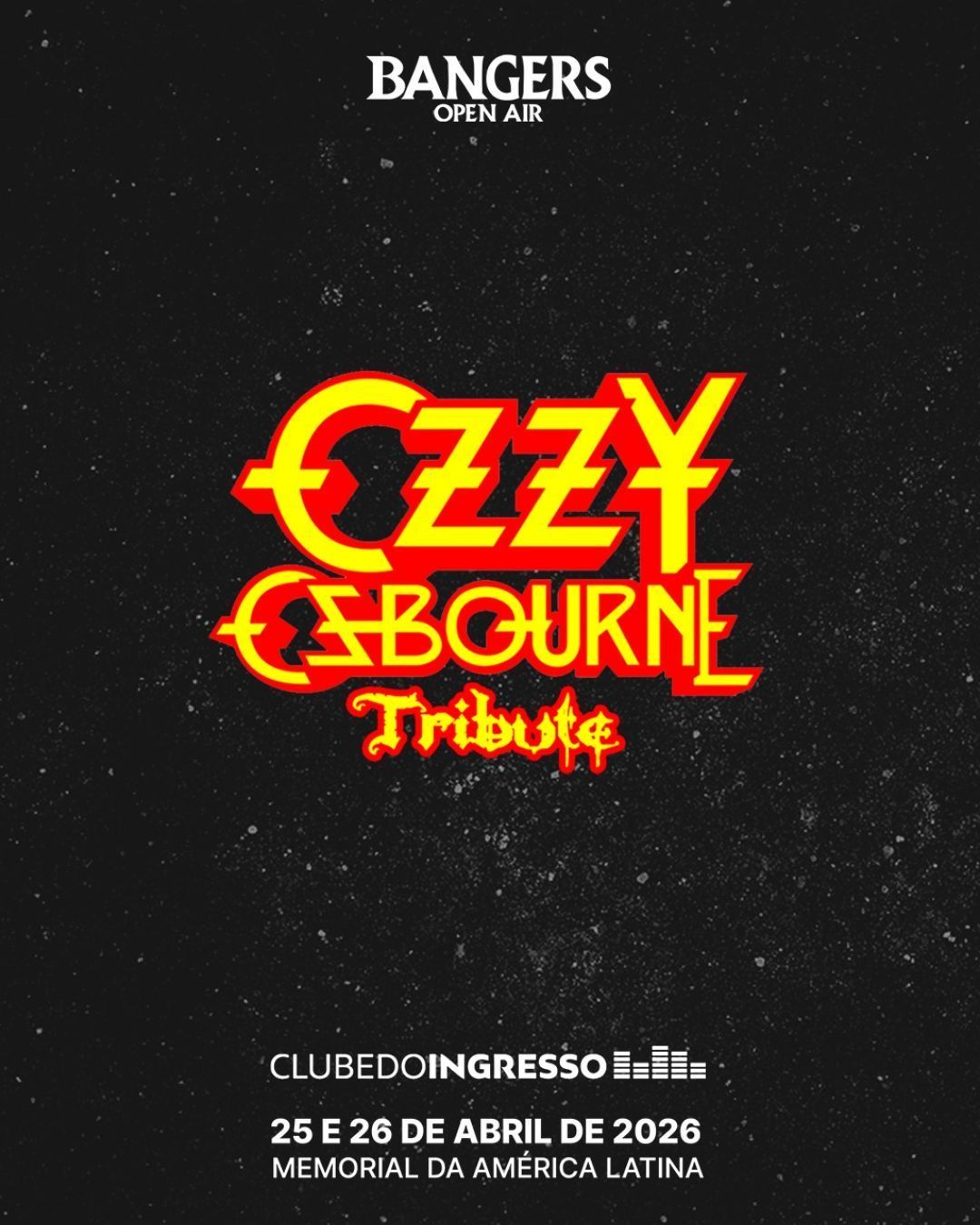 Tributo a Ozzy Osbourne será destaque no palco Waves do Bangers Open Air 2026