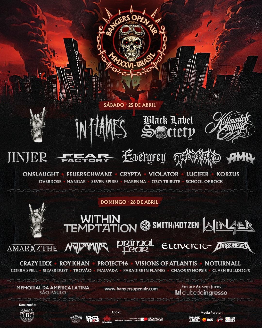 Bangers Open Air lineup 2026