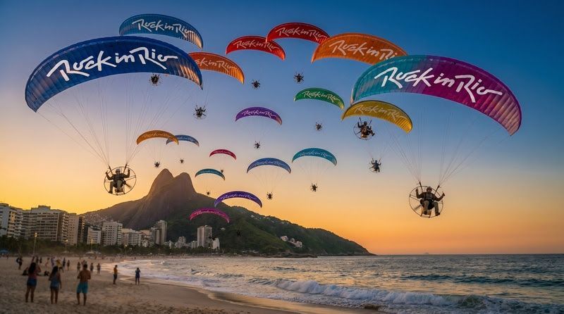 Rock in Rio transforma o céu do Rio em espetáculo aéreo na contagem regressiva para a venda geral de